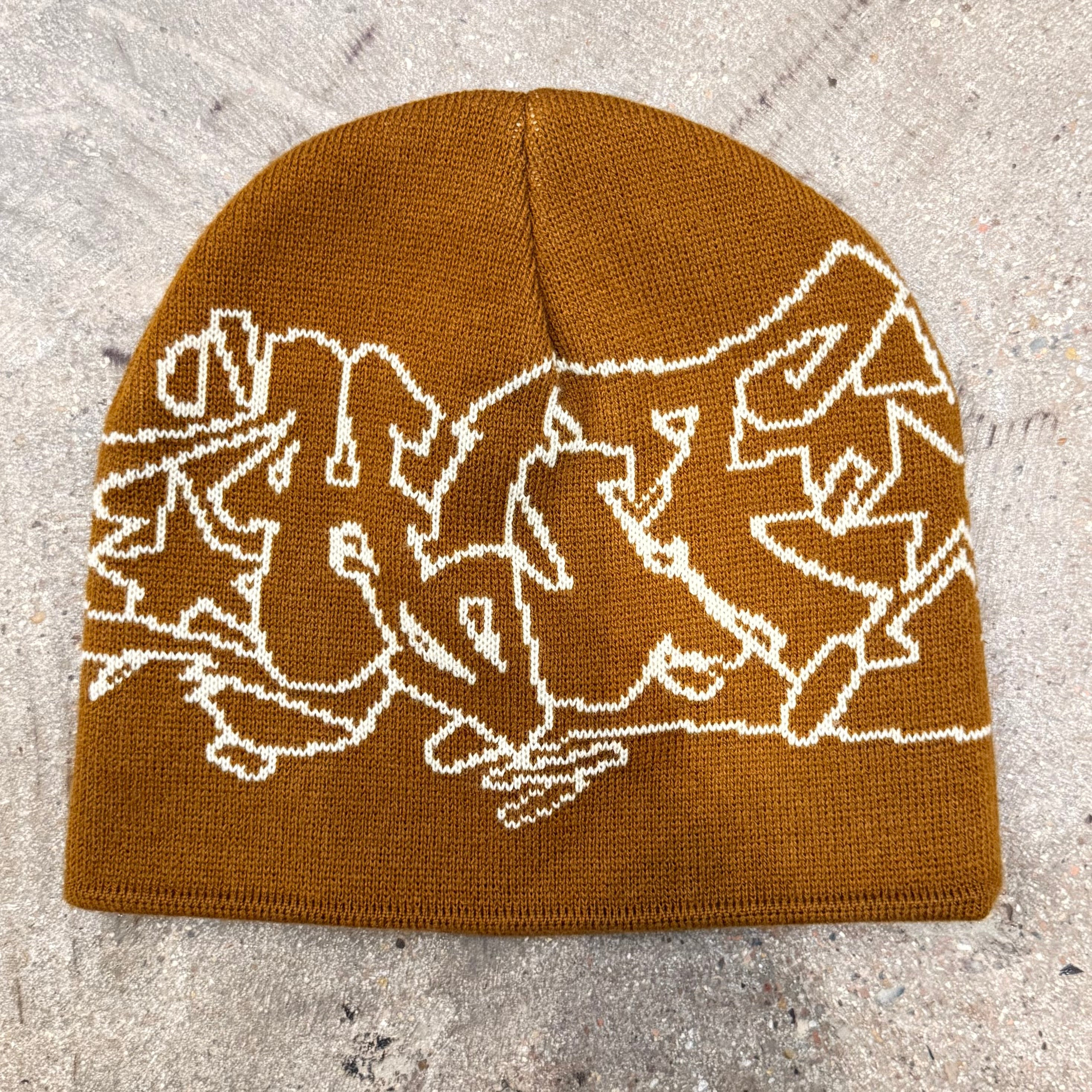 HUF Worldwide Outlines Skull Beanie (Russet)