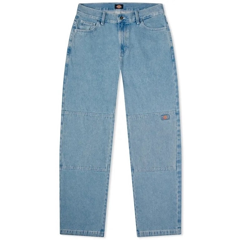 Dickies Skateboarding Loose Fit Double Knee Denim Pants (Light Denim)