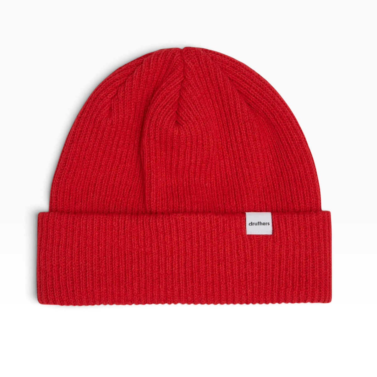 Druthers NYC Recycled Cotton Ribbed Knit Beanie - Red