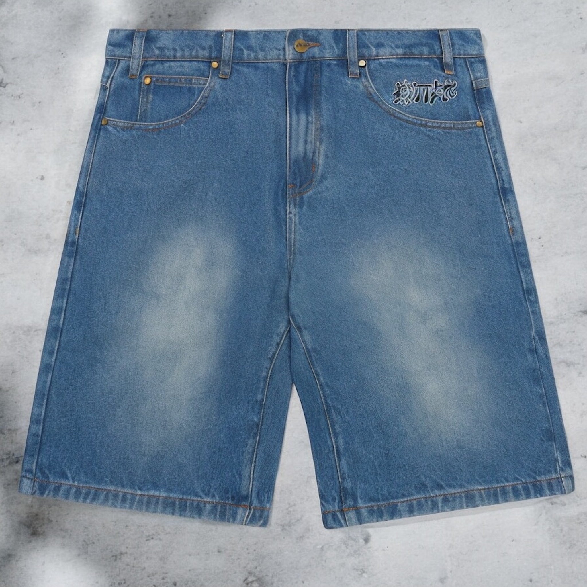 Butter Goods Ink Denim Shorts (Worn Blue)