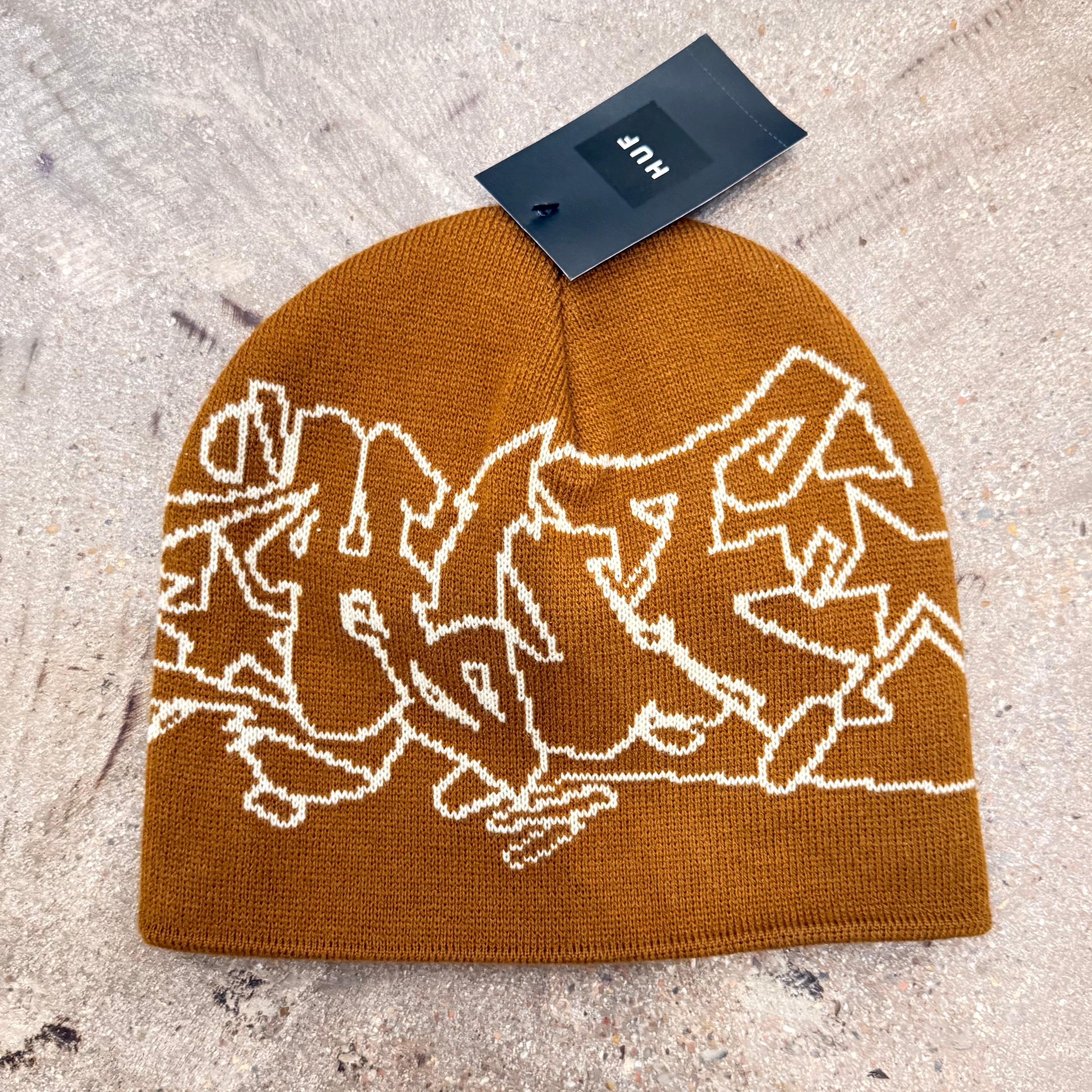 HUF Worldwide Outlines Skull Beanie (Russet)