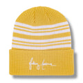 Fucking Awesome Cursive Cuff Waffle Beanie (Yellow)