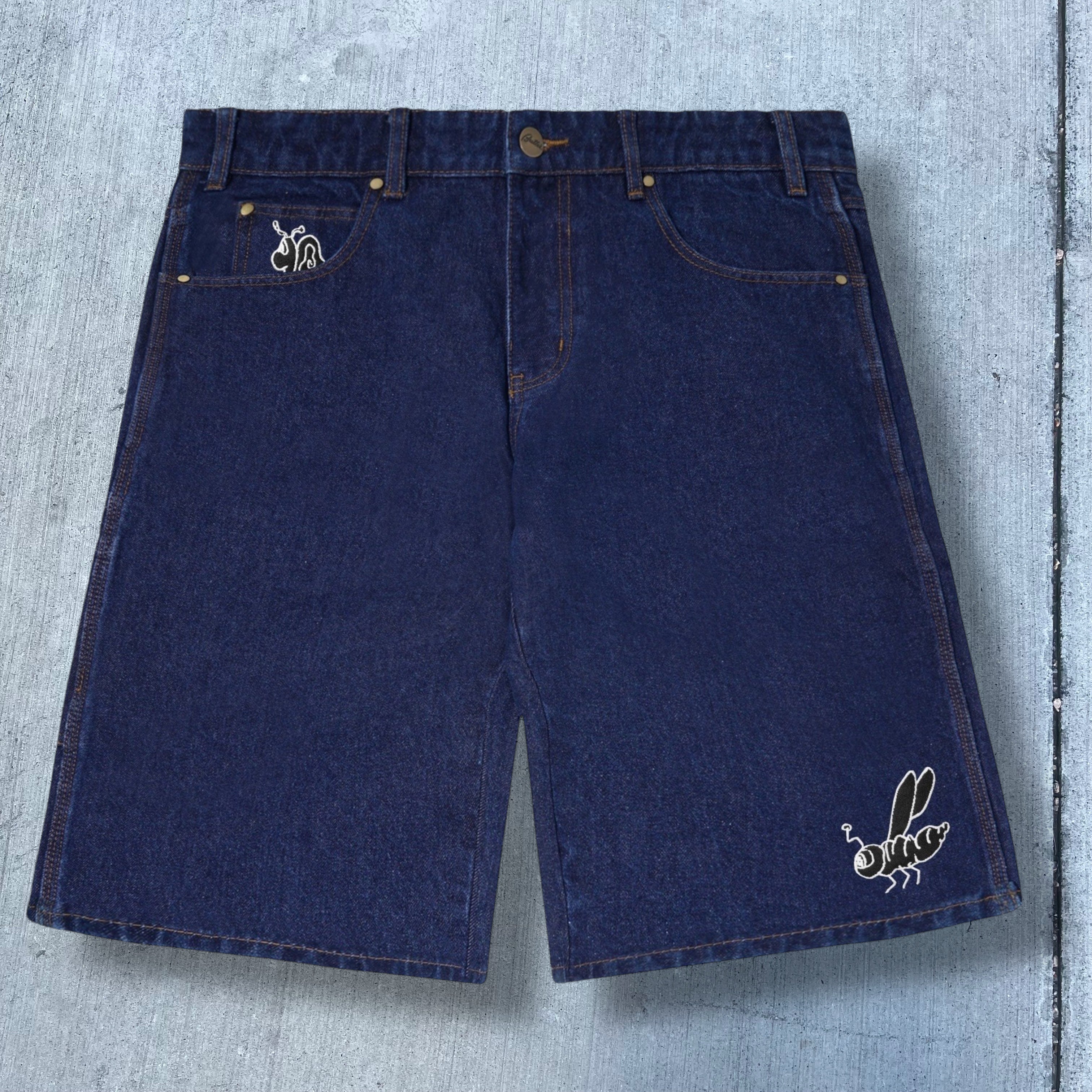 Butter Goods Critter Baggy Denim Shorts (Dark Indigo)