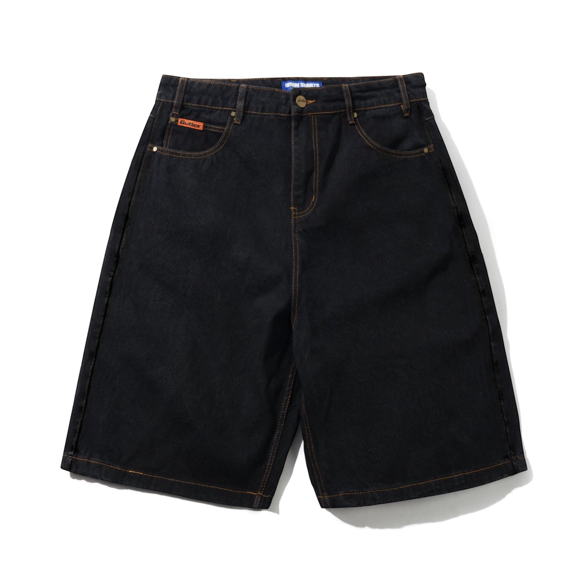 Butter Goods Baggy Denim Shorts (Washed Black)