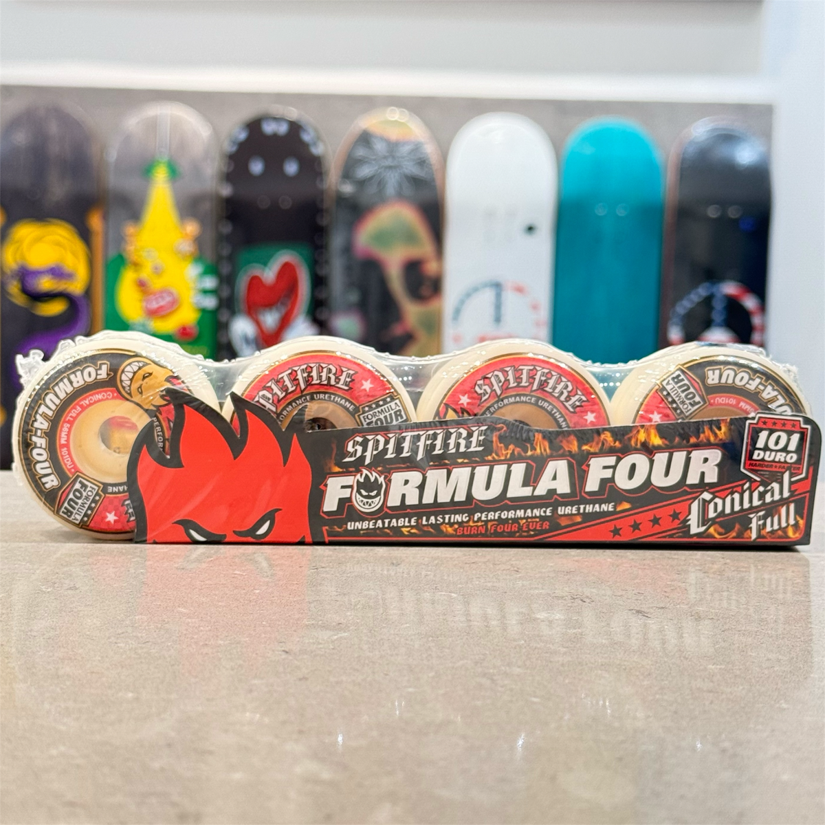Spitfire Wheels Formula Four 101 Conical Fulls (Red Print) 56mm