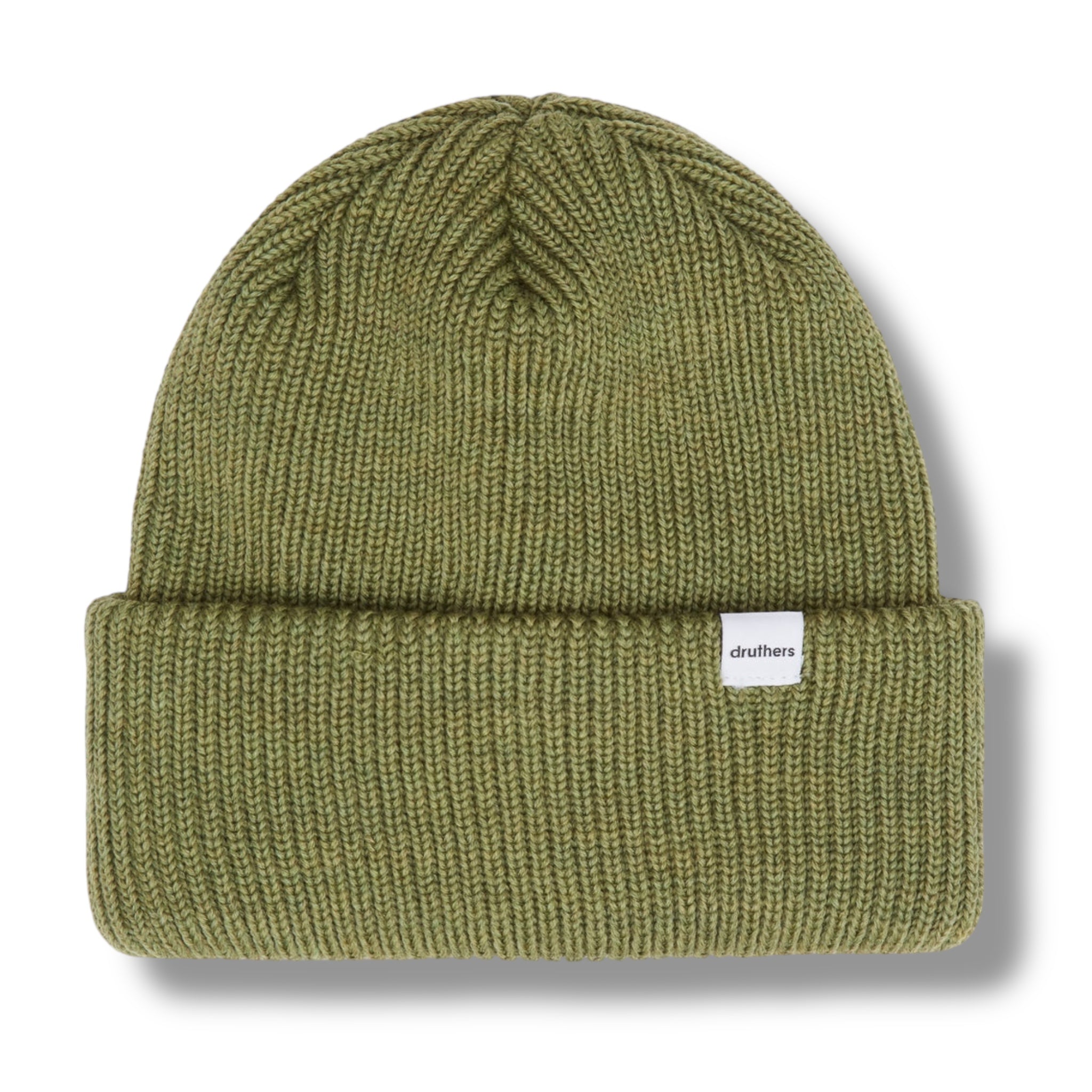 Druthers NYC  Merino Wool 1x1 Knit Beanie (Olive Wool Rib)