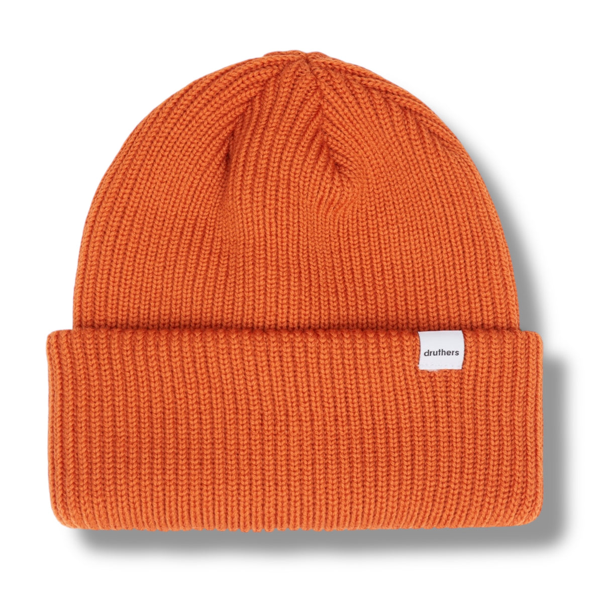Druthers NYC  Merino Wool 1x1 Knit Beanie (Orange Wool Rib)