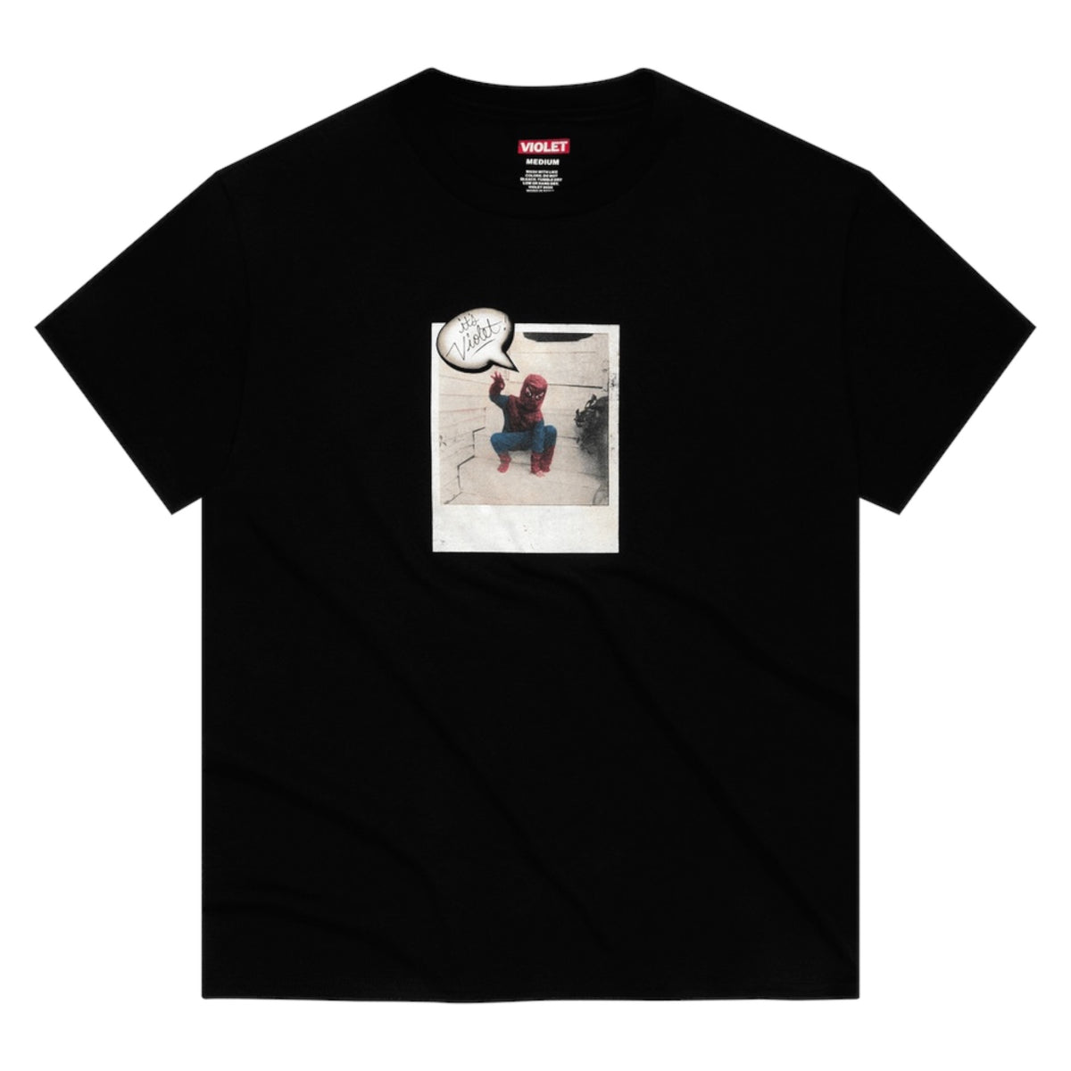 Violet SpiderMan Polaroid Tee (Black)