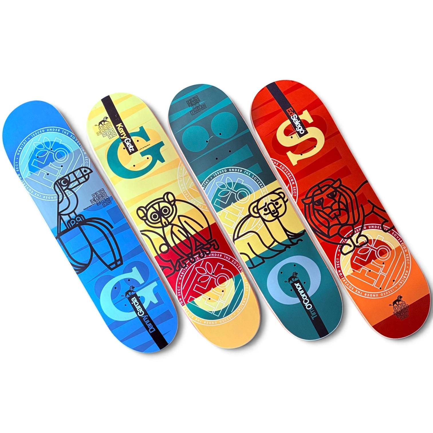 2004 Habitat Skateboards “Fundamentals” Series — 4-Deck Collection