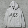 HUF Worldwide Outlines Heavyweight Zip Hoodie (Grey)