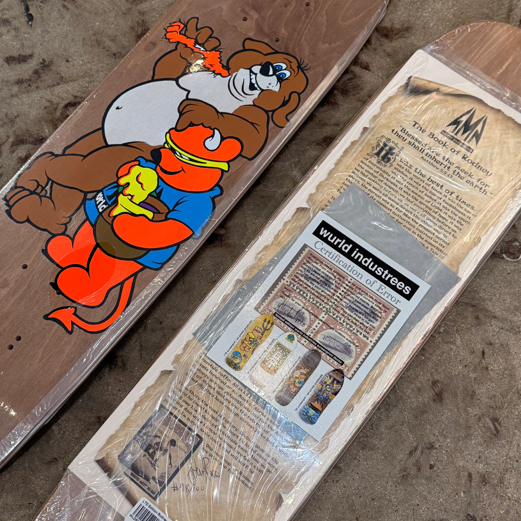 World Industries LTD Rodney Mullen Bear Screenprinted Autographed Deck - 7.375