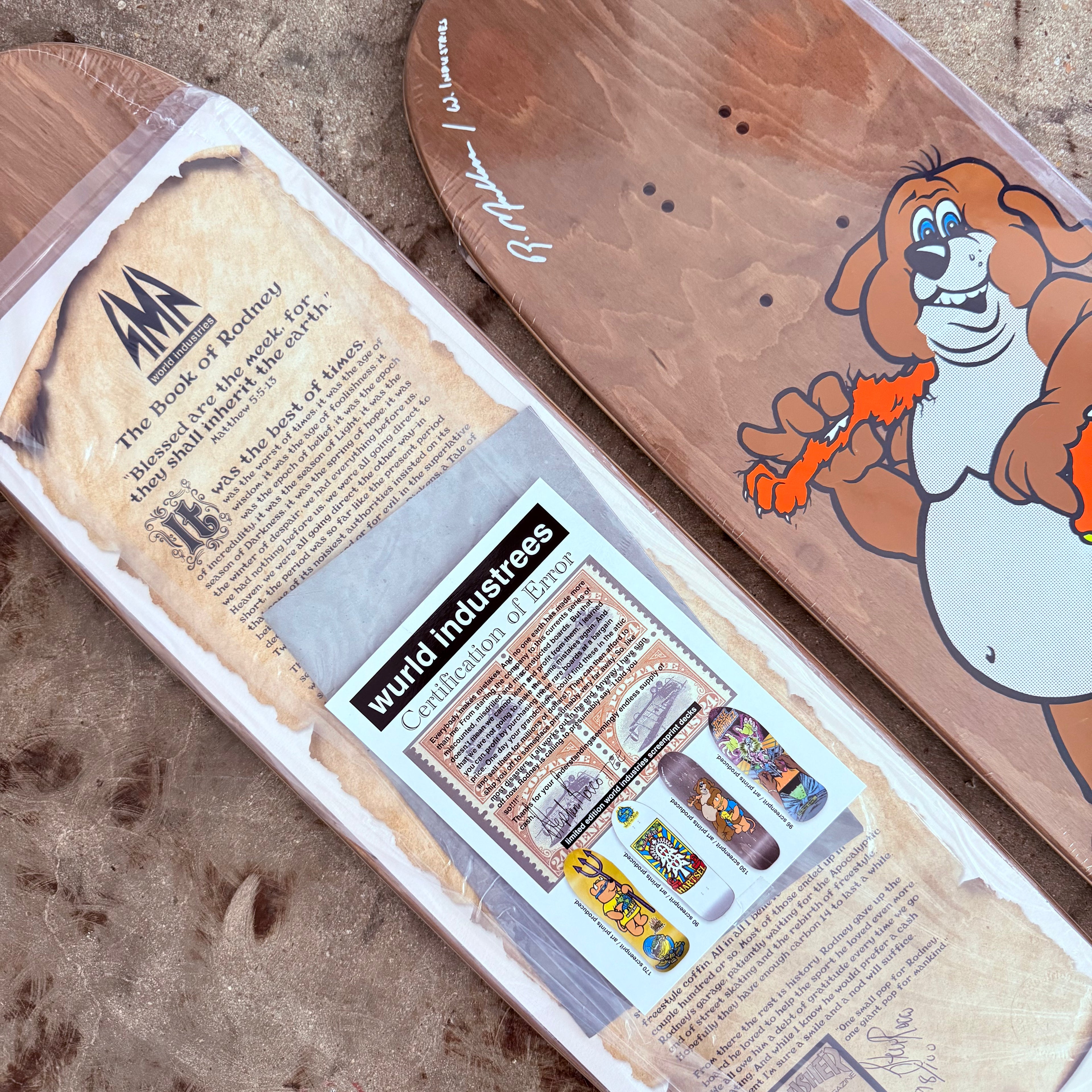 World Industries LTD Rodney Mullen Bear Screenprinted Autographed Deck - 7.375