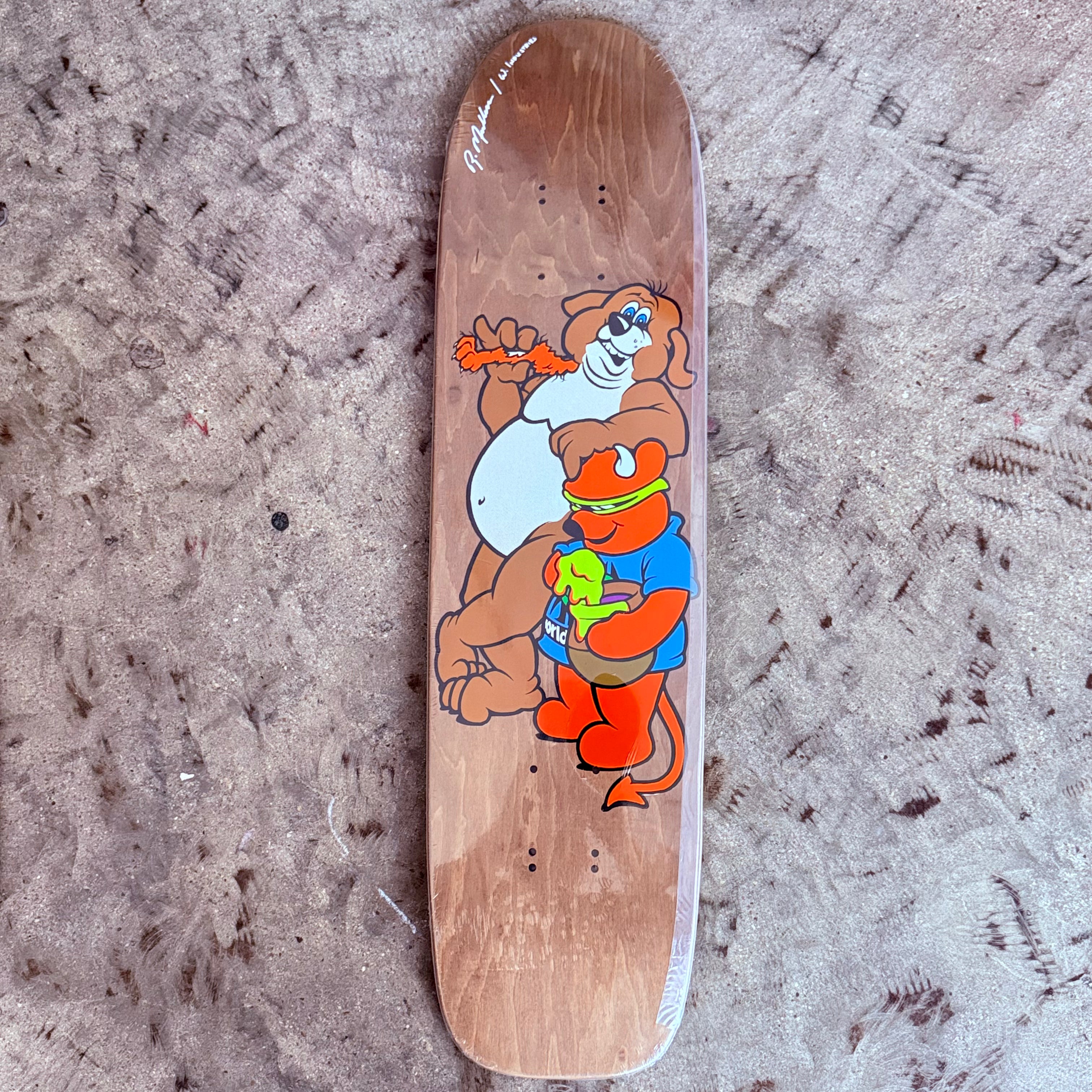 World Industries LTD Rodney Mullen Bear Screenprinted Autographed Deck - 7.375