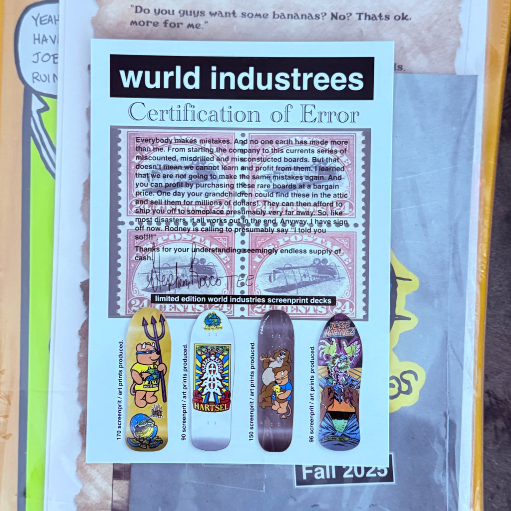 World Industries LTD Edition Steve Rocco III Screenprinted Deck - 9.75"