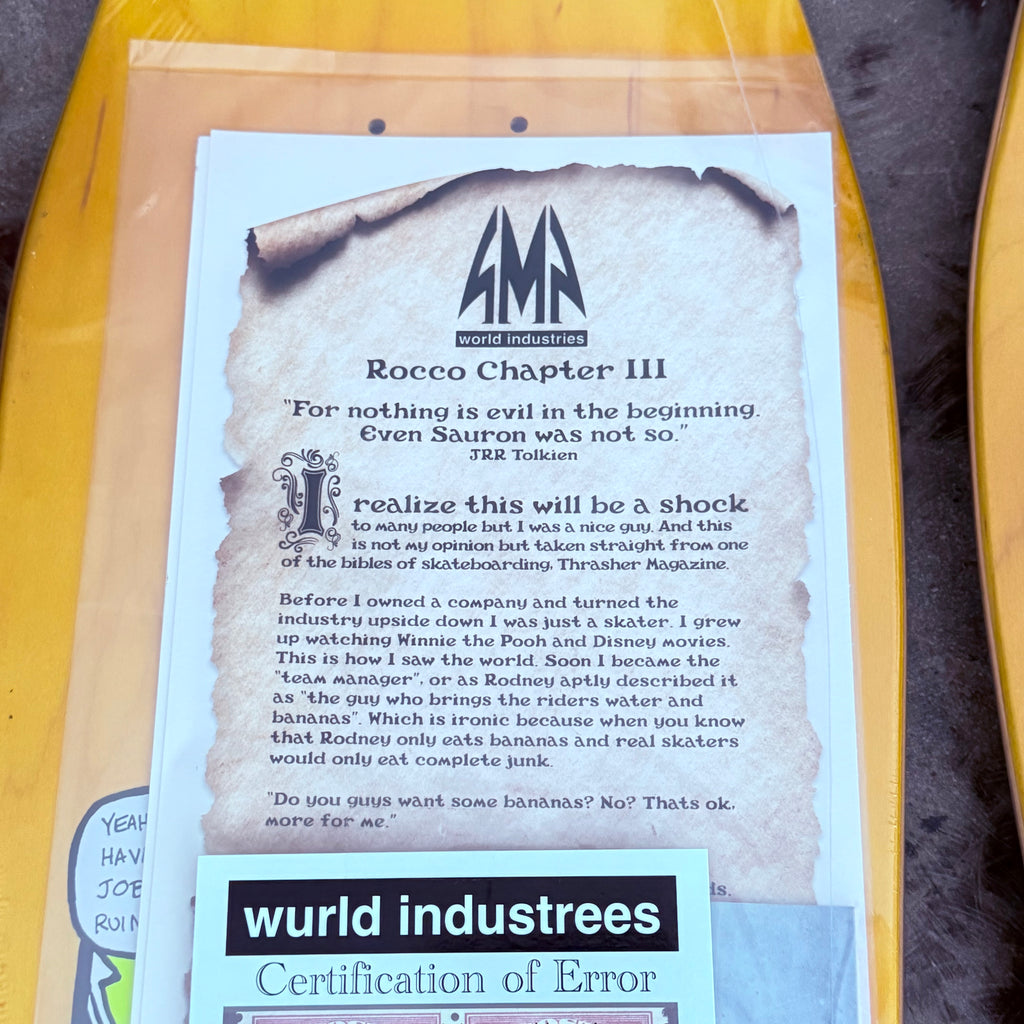 World Industries LTD Edition Steve Rocco III Screenprinted Deck - 9.75"