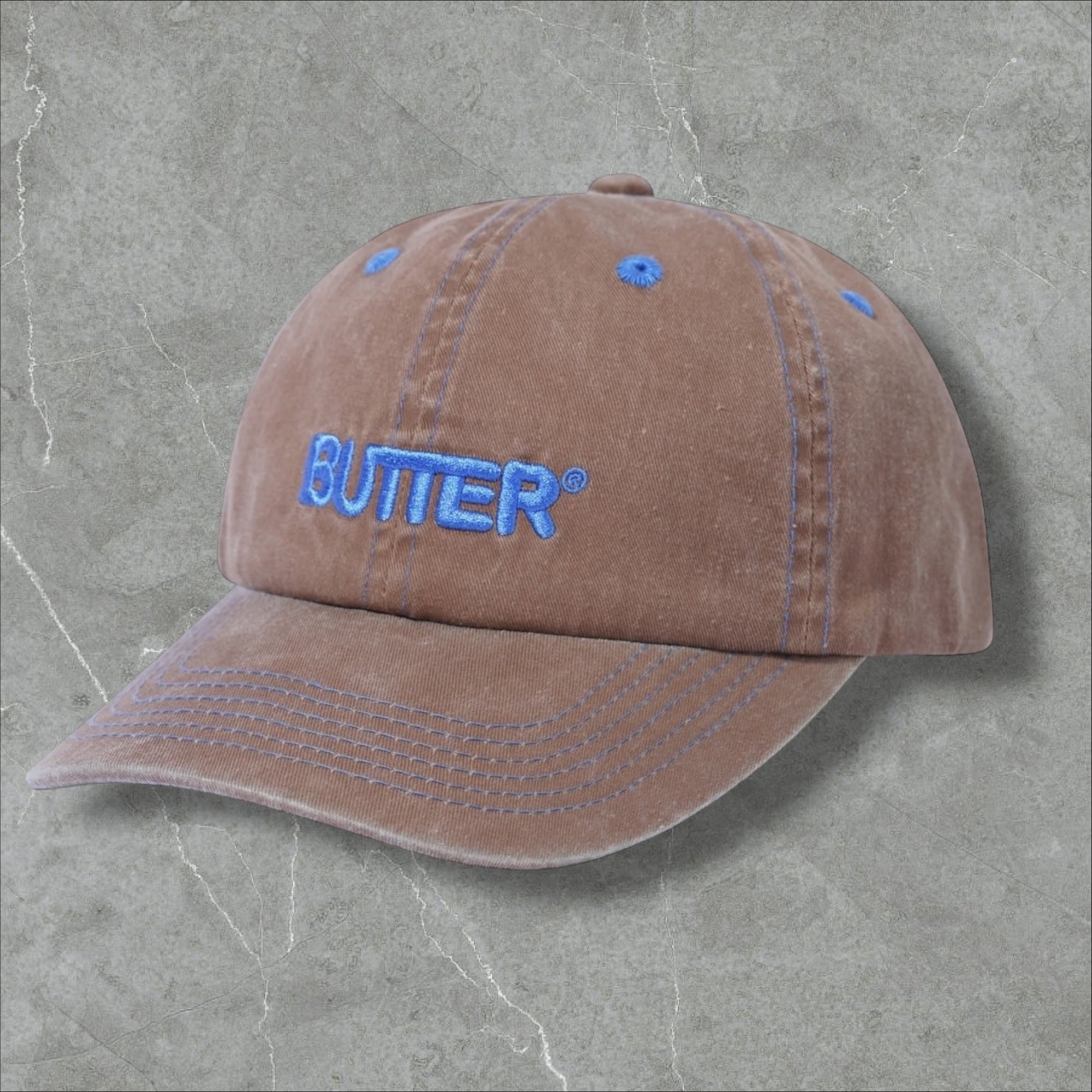Butter Goods Rounded Logo 6 Panel Cap (Bark)