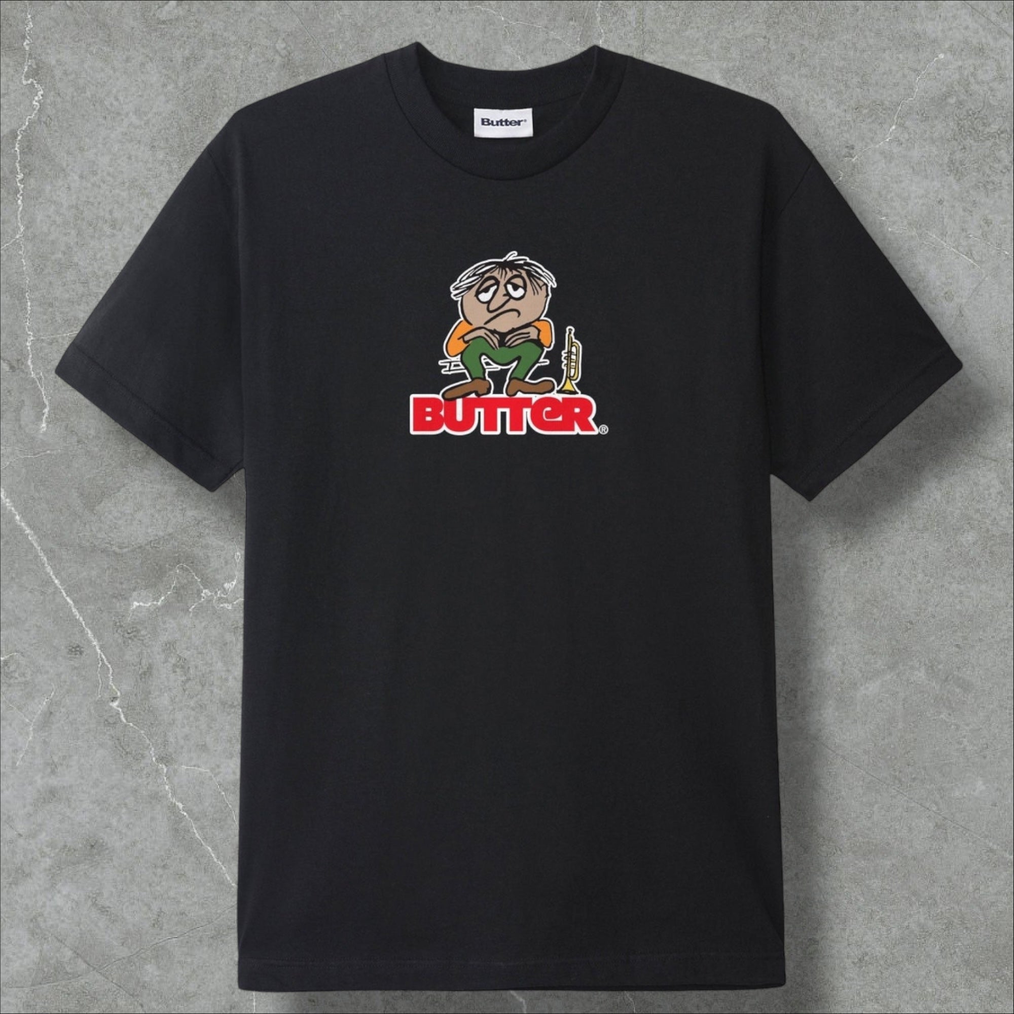 Butter Goods Blues Logo Tee (Black)